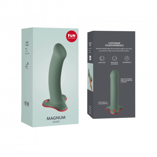Фалоімітатор Fun Factory MAGNUM, оливковий, дуже гнучкий, довжина 18,3 см, діаметр 3,7 см Фалоімітатор Fun Factory MAGNUM, оливковий, дуже гнучкий, довжина 18,3 см, діаметр 3,7 см