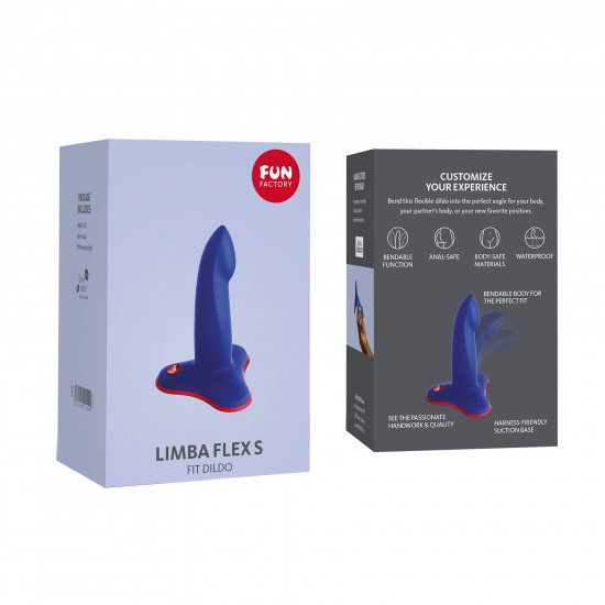 Фалоімітатор Fun Factory LIMBA FLEX S, синій, гнучкий, з ефектом пам’яті, підходить для точки G Фалоімітатор Fun Factory LIMBA FLEX S, синій, гнучкий, з ефектом пам’яті, підходить для точки G