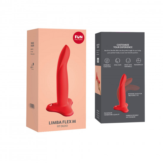 Фалоімітатор Fun Factory LIMBA FLEX M, кораловий, гнучкий, з ефектом пам’яті, підходить для точки G Фалоімітатор Fun Factory LIMBA FLEX M, кораловий, гнучкий, з ефектом пам’яті, підходить для точки G