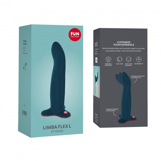 Фалоімітатор Fun Factory LIMBA FLEX L, колір морської хвилі, гнучкий, з ефектом пам’яті, підходить для точки G Фалоімітатор Fun Factory LIMBA FLEX L, колір морської хвилі, гнучкий, з ефектом пам’яті, підходить для точки G