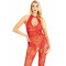 Бодістокінг Leg Avenue Rhinestone Lace and Net Bodystocking Red One Size
