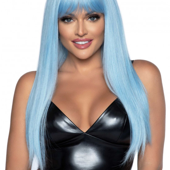 Довга блакитна перука Leg Avenue Long straight bang wig Blue, гладенька, 61 см Довга блакитна перука Leg Avenue Long straight bang wig Blue, гладенька, 61 см