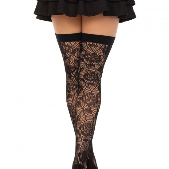 Панчохи Leg Avenue Wild rose net thigh highs One Size Панчохи Leg Avenue Wild rose net thigh highs One Size