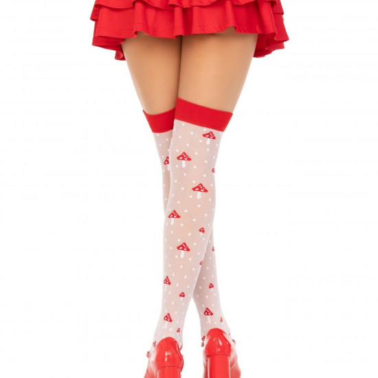 Панчохи Leg Avenue Polka Dot Mushroom Thigh Highs One Size Панчохи Leg Avenue Polka Dot Mushroom Thigh Highs One Size