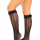 Шкарпетки ажурні з рюшами Leg Avenue Sweetheart Ruffle Cuff Knee Highs Black, високі Шкарпетки ажурні з рюшами Leg Avenue Sweetheart Ruffle Cuff Knee Highs Black, високі