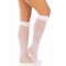 Шкарпетки ажурні з рюшами Leg Avenue Sweetheart Ruffle Cuff Knee Highs White, високі