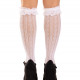 Шкарпетки ажурні з рюшами Leg Avenue Sweetheart Ruffle Cuff Knee Highs White, високі Шкарпетки ажурні з рюшами Leg Avenue Sweetheart Ruffle Cuff Knee Highs White, високі