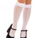 Шкарпетки ажурні з рюшами Leg Avenue Sweetheart Ruffle Cuff Knee Highs White, високі Шкарпетки ажурні з рюшами Leg Avenue Sweetheart Ruffle Cuff Knee Highs White, високі