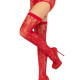 Панчохи Leg Avenue Leg Avenue Lace thigh highs & garterbelt Red One Size Панчохи Leg Avenue Leg Avenue Lace thigh highs & garterbelt Red One Size