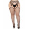 Панчохи Leg Avenue Stokings with O-ring Attached Garter Belt Black 1X/2X