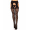 Панчохи Leg Avenue Eyelet lace suspender hose Black One Size