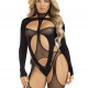 Бодістокінг Leg Avenue Bodystocking with cutout teddy Black One Size Бодістокінг Leg Avenue Bodystocking with cutout teddy Black One Size