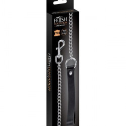 Повідець Fetish Tentation Premium Metal leash with cowhide leather wrist 72 см