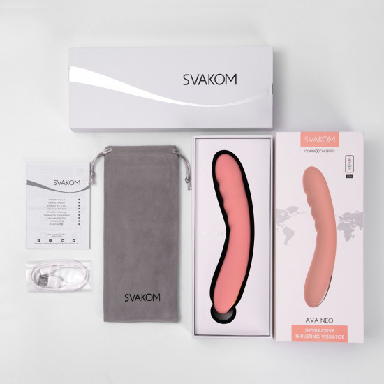 Смарт-вібратор з пульсацією Svakom Ava Neo Peach Pink, 15 режимів роботи, водонепроникний Смарт-вібратор з пульсацією Svakom Ava Neo Peach Pink, 15 режимів роботи, водонепроникний
