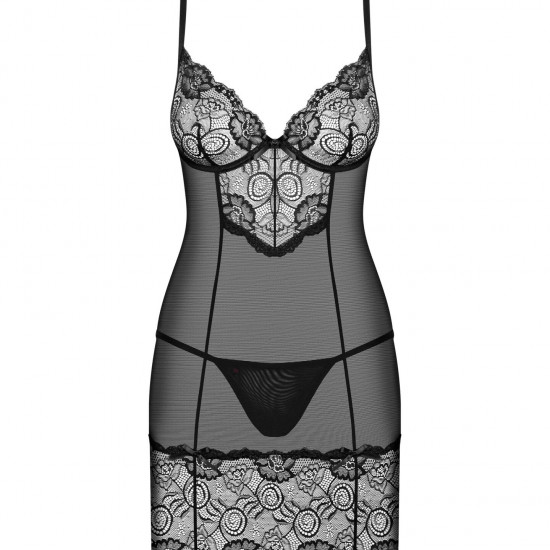 (SALE) Сорочка Obsessive Alluria chemise & thong L/XL (SALE) Сорочка Obsessive Alluria chemise & thong L/XL