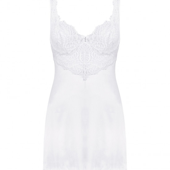 (SALE) Сорочка Obsessive Amor Blanco underwire chemise & thong white S/M (SALE) Сорочка Obsessive Amor Blanco underwire chemise & thong white S/M