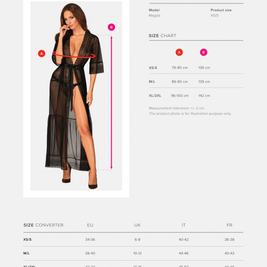 (SALE) Пеньюар Obsessive Estiqua peignoir M/L (SALE) Пеньюар Obsessive Estiqua peignoir M/L