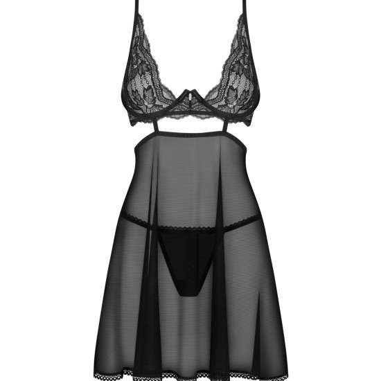 Бебі-дол Obsessive Nutris babydoll & thong XS/S Бебі-дол Obsessive Nutris babydoll & thong XS/S