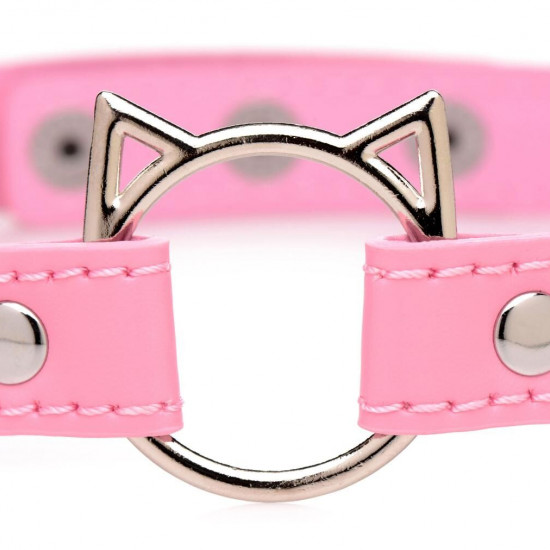 Чокер Master Series Kinky Kitty Ring Slim Choker - Pink Чокер Master Series Kinky Kitty Ring Slim Choker - Pink