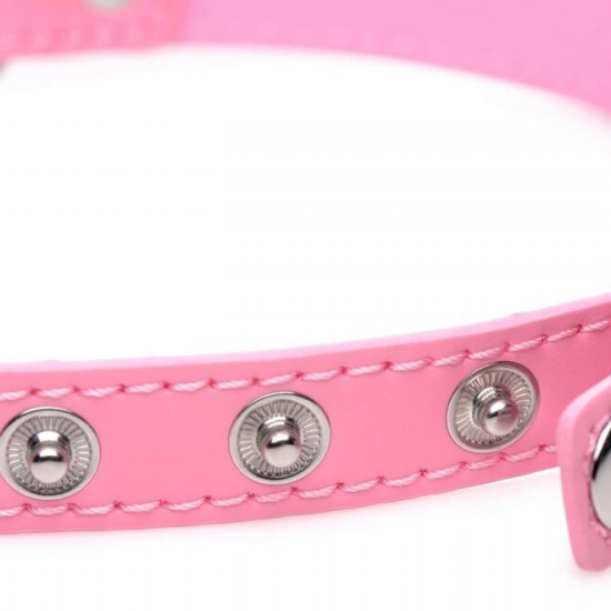 Чокер Master Series Kinky Kitty Ring Slim Choker - Pink Чокер Master Series Kinky Kitty Ring Slim Choker - Pink