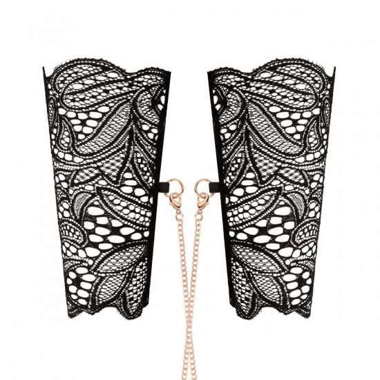 Мереживні наручники та комір Rosy Gold - Lace Cuffs and Collar - Black Мереживні наручники та комір Rosy Gold - Lace Cuffs and Collar - Black