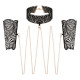 Мереживні наручники та комір Rosy Gold - Lace Cuffs and Collar - Black Мереживні наручники та комір Rosy Gold - Lace Cuffs and Collar - Black