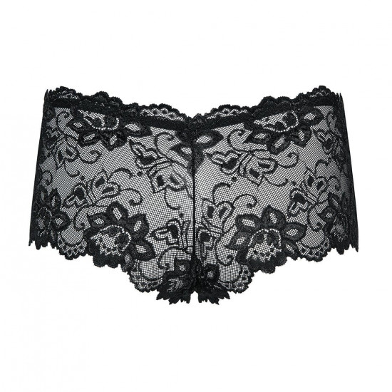 (SALE) Мереживні трусики-шортики Obsessive Idillia shorties black L/XL (SALE) Мереживні трусики-шортики Obsessive Idillia shorties black L/XL