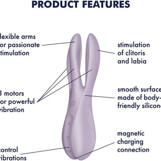 Кліторальний вібратор Satisfyer Threesome 2 Violet Кліторальний вібратор Satisfyer Threesome 2 Violet