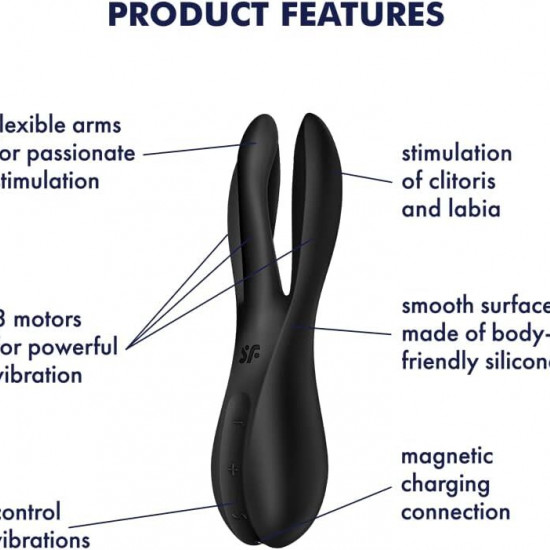 Кліторальний вібратор Satisfyer Threesome 2 Black Кліторальний вібратор Satisfyer Threesome 2 Black