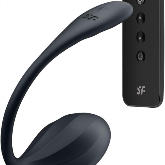 Віброяйце Satisfyer Ribbed Petal Connect App Black Віброяйце Satisfyer Ribbed Petal Connect App Black