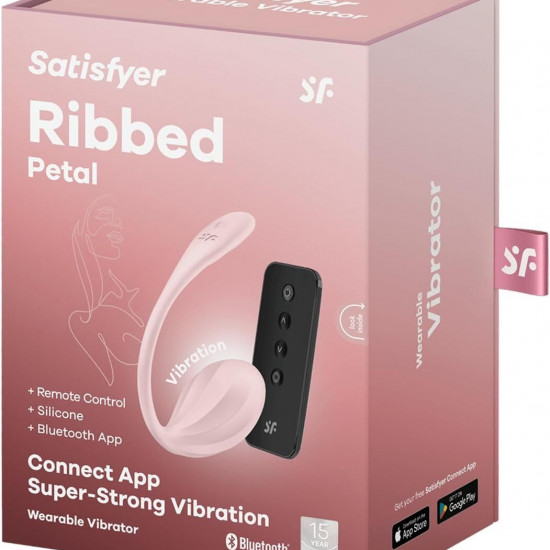 Віброяйце Satisfyer Ribbed Petal Connect App Rose Віброяйце Satisfyer Ribbed Petal Connect App Rose