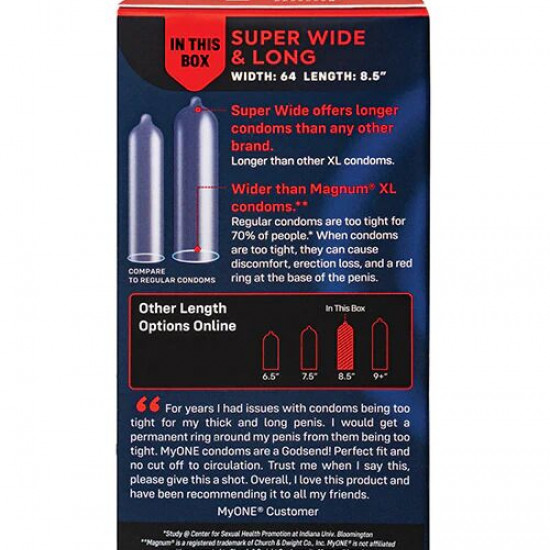 Презервативи MyONE Super Wide & Long 10 шт, картонна коробка Презервативи MyONE Super Wide & Long 10 шт, картонна коробка