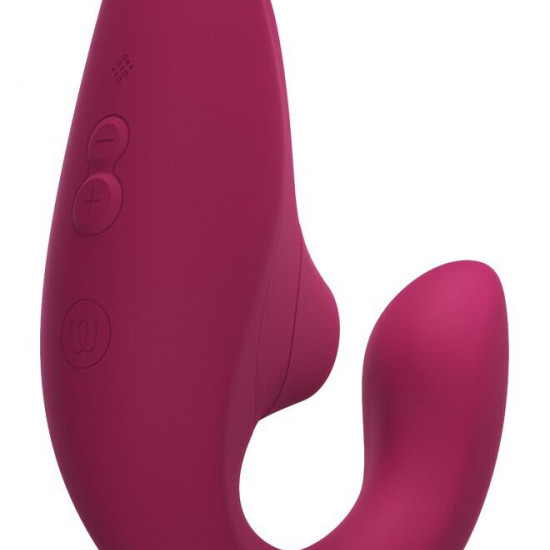 Вагінально-кліторальний стимулятор Womanizer Blend Vibrant Pink, вібрація + вакуум, 2 мотори