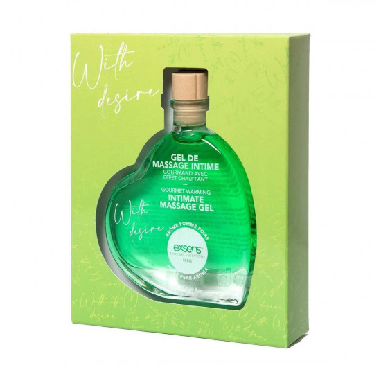 Масажний гель EXSENS With Desire Apple Pear 50 мл, розігрівальний, без цукру, їстівний