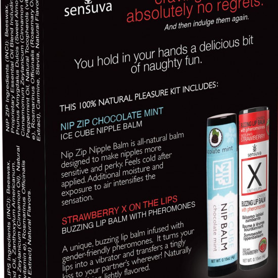 Подарунковий набір Sensuva Lips & Nips Pleasure Kit - Chocolate Strawberry 2 x 4г