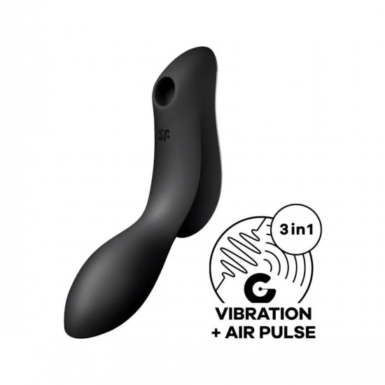Вакуумний стимулятор з вібрацією Satisfyer Curvy Trinity 2 Black Вакуумний стимулятор з вібрацією Satisfyer Curvy Trinity 2 Black