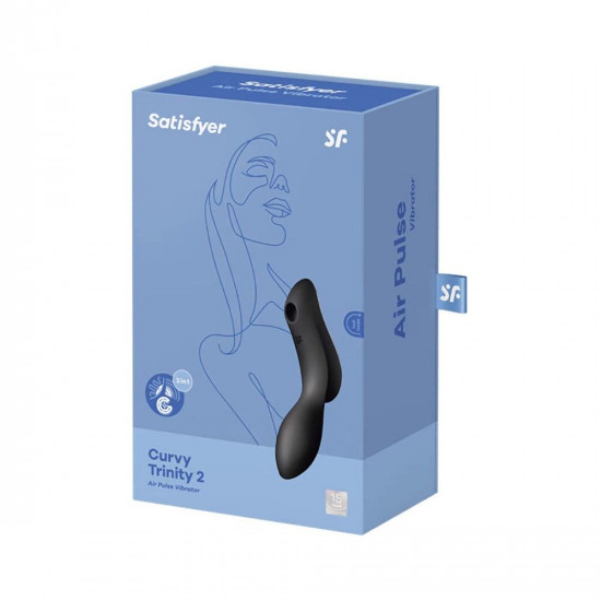 Вакуумний стимулятор з вібрацією Satisfyer Curvy Trinity 2 Black Вакуумний стимулятор з вібрацією Satisfyer Curvy Trinity 2 Black
