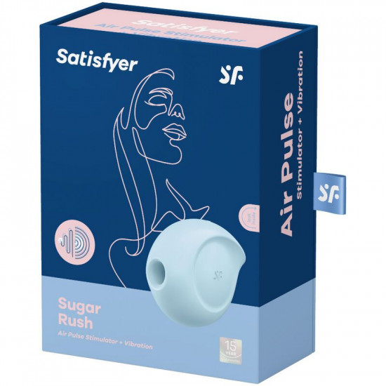 Вакуумний кліторальний стимулятор із вібрацією Satisfyer Sugar Rush Blue Вакуумний кліторальний стимулятор із вібрацією Satisfyer Sugar Rush Blue