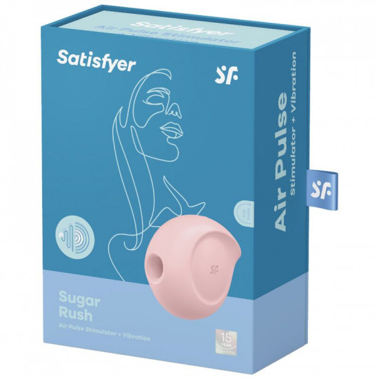 Вакуумний кліторальний стимулятор із вібрацією Satisfyer Sugar Rush Rose Вакуумний кліторальний стимулятор із вібрацією Satisfyer Sugar Rush Rose