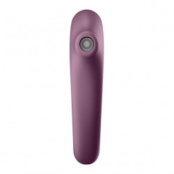 Вакуумний стимулятор з вібрацією Satisfyer Dual Kiss Wine Red