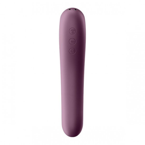 Вакуумний стимулятор з вібрацією Satisfyer Dual Kiss Wine Red Вакуумний стимулятор з вібрацією Satisfyer Dual Kiss Wine Red