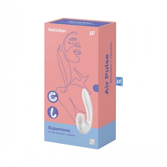 Вакуумний вібратор Satisfyer Supernova White, 2 положення ствола Вакуумний вібратор Satisfyer Supernova White, 2 положення ствола