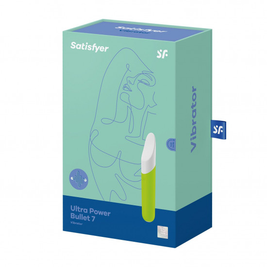 Мінівібратор із гнучким язичком Satisfyer Ultra Power Bullet 7 Green Мінівібратор із гнучким язичком Satisfyer Ultra Power Bullet 7 Green