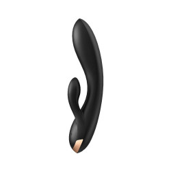 Смарт вібратор-кролик із подвійним відростком Satisfyer Double Flex Black