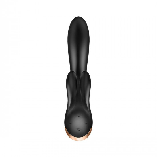 Смарт вібратор-кролик із подвійним відростком Satisfyer Double Flex Black Смарт вібратор-кролик із подвійним відростком Satisfyer Double Flex Black