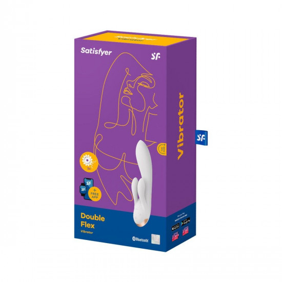 Смарт вібратор-кролик із подвійним відростком Satisfyer Double Flex White Смарт вібратор-кролик із подвійним відростком Satisfyer Double Flex White