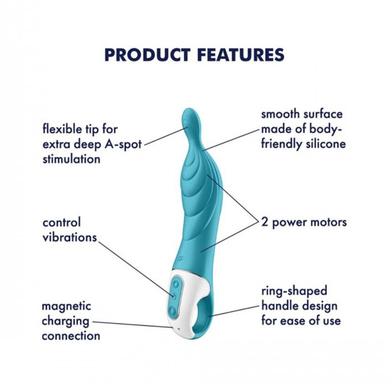 Вібратор для точки А Satisfyer A-Mazing 2 Turquoise Вібратор для точки А Satisfyer A-Mazing 2 Turquoise