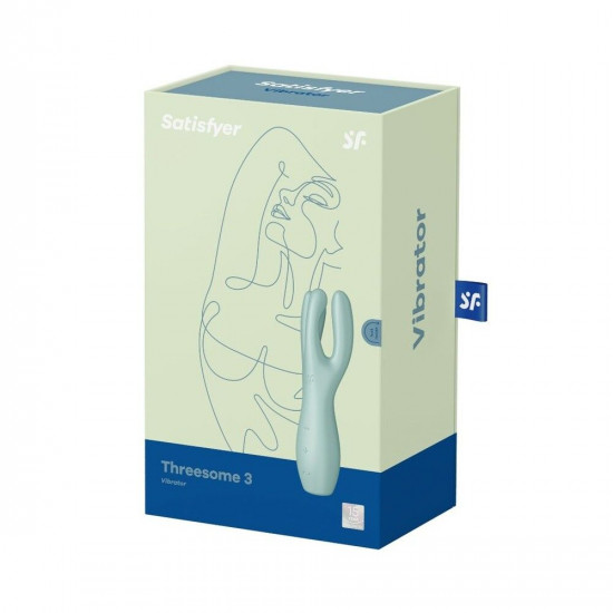 Кліторальний вібратор Satisfyer Threesome 3 Mint з трьома пальчиками Кліторальний вібратор Satisfyer Threesome 3 Mint з трьома пальчиками