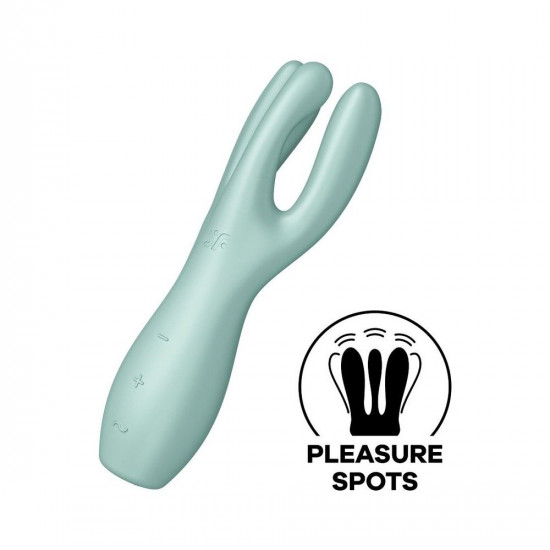 Кліторальний вібратор Satisfyer Threesome 3 Mint з трьома пальчиками Кліторальний вібратор Satisfyer Threesome 3 Mint з трьома пальчиками