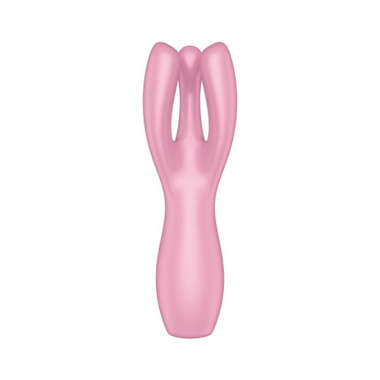 Кліторальний вібратор Satisfyer Threesome 3 Pink з трьома пальчиками Кліторальний вібратор Satisfyer Threesome 3 Pink з трьома пальчиками